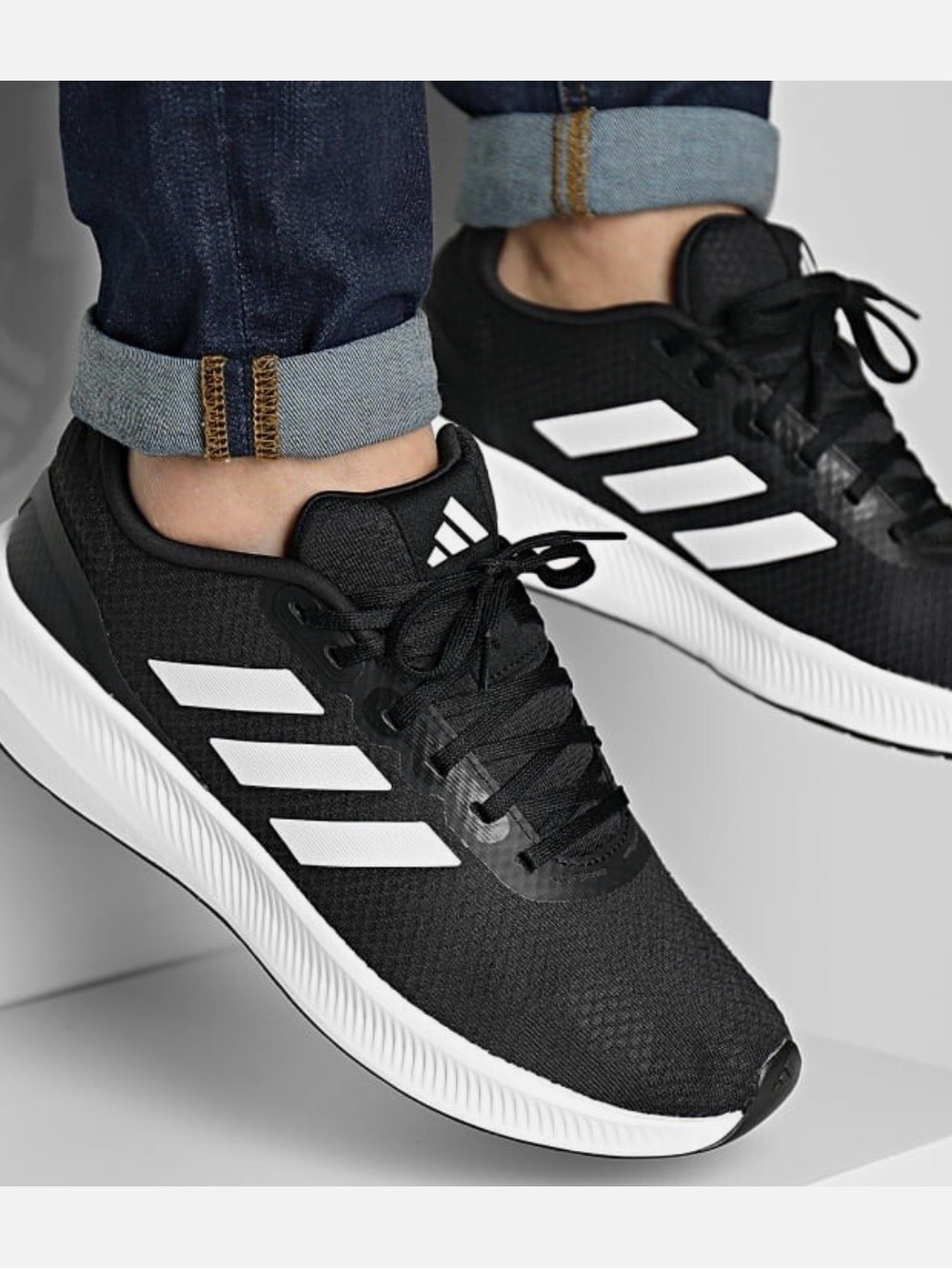 adidas Black and White Athletic Running Shoe